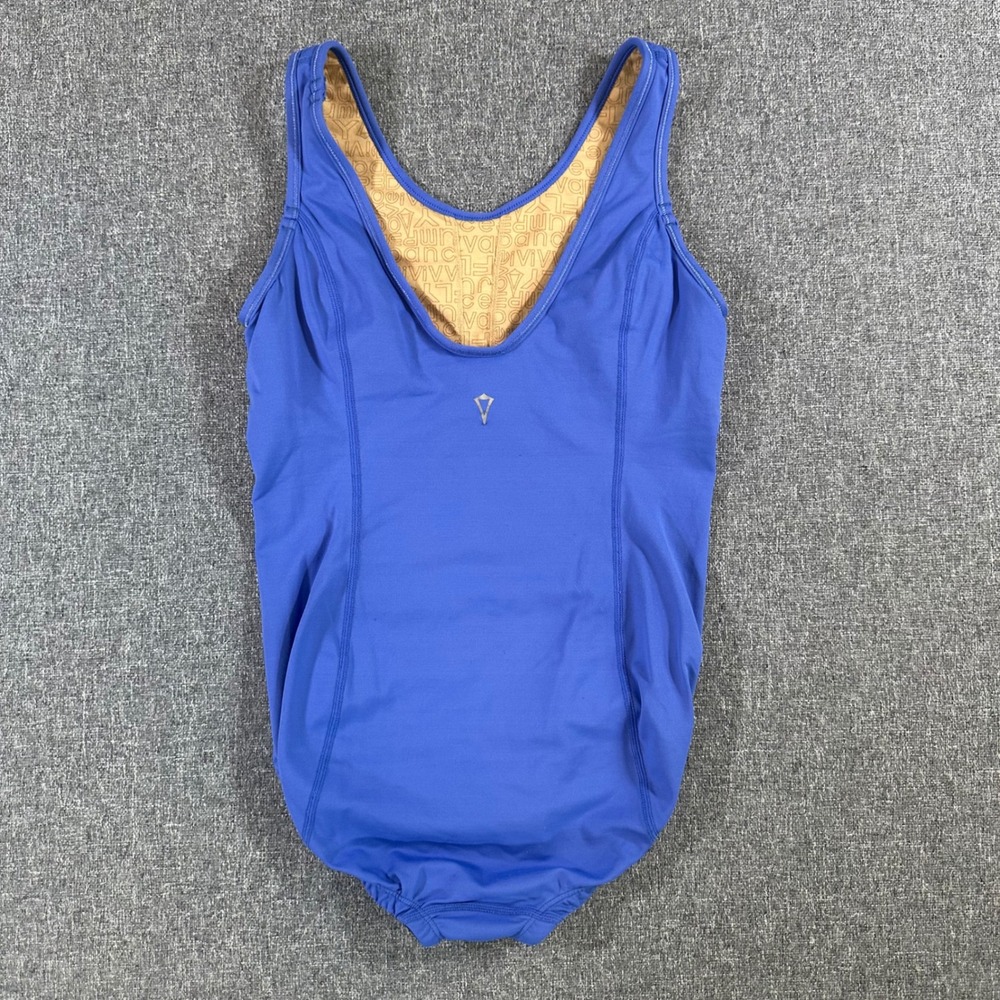 Ivivva Athletica Girls Size 10 One Piece Swimsuit Blue Scoop Back Swimwear